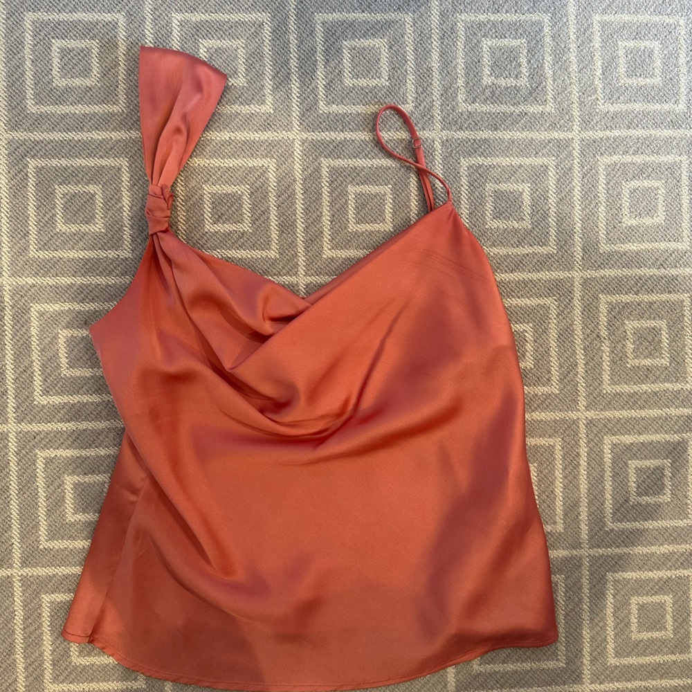 Song of Style Coral Satin Top